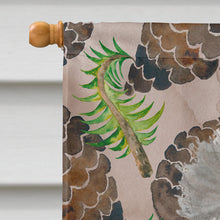 Load image into Gallery viewer, Grey Standard Poodle Pine Cones Flag Canvas House Size BB9595CHF