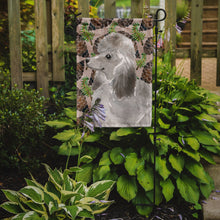 Load image into Gallery viewer, Grey Standard Poodle Pine Cones Garden Flag - Outdoor Decorative Yard Flag BB9595GF