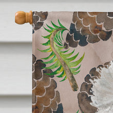 Load image into Gallery viewer, White Standard Poodle Pine Cones Flag Canvas House Size BB9596CHF