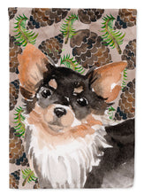 Load image into Gallery viewer, Long Haired Chihuahua Pine Cones Garden Flag - Outdoor Decorative Yard Flag BB9599GF