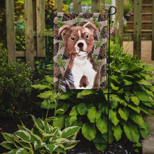 Load image into Gallery viewer, Red Staffie Bull Terrier Pine Cones Garden Flag - Outdoor Decorative Yard Flag BB9602GF