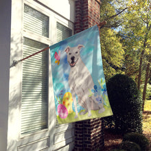Load image into Gallery viewer, White Staffie Bull Terrier Easter Flag Canvas House Size BB9606CHF