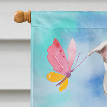 Load image into Gallery viewer, White Staffie Bull Terrier Easter Flag Canvas House Size BB9606CHF