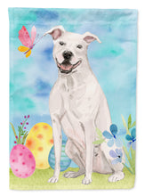 Load image into Gallery viewer, White Staffie Bull Terrier Easter Flag Canvas House Size BB9606CHF