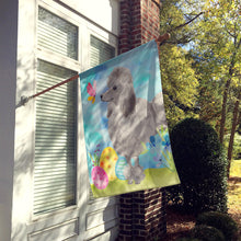 Load image into Gallery viewer, Grey Standard Poodle Easter Flag Canvas House Size BB9629CHF