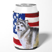 Load image into Gallery viewer, Alaskan Malamute Patriotic Can or Bottle Hugger BB9638CC