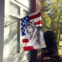 Load image into Gallery viewer, Alaskan Malamute Patriotic Flag Canvas House Size BB9638CHF