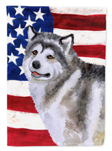 Load image into Gallery viewer, Alaskan Malamute Patriotic Flag Canvas House Size BB9638CHF
