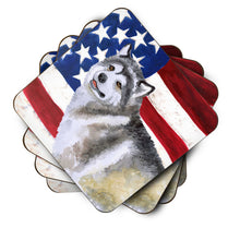 Load image into Gallery viewer, Alaskan Malamute Patriotic Foam Coaster  BB9638FC