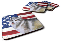 Load image into Gallery viewer, Alaskan Malamute Patriotic Foam Coaster  BB9638FC