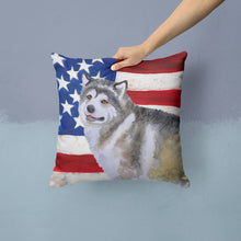 Load image into Gallery viewer, Alaskan Malamute Patriotic Throw Pillow - 14x14 Decorative Pillow – Art for Your Home &amp; Patio BB9638PW1414