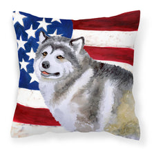 Load image into Gallery viewer, Alaskan Malamute Patriotic Fabric Decorative Pillow BB9638PW1818