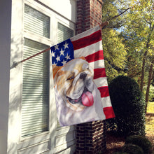 Load image into Gallery viewer, English Bulldog Patriotic Flag Canvas House Size BB9639CHF