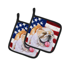 Load image into Gallery viewer, English Bulldog Patriotic Pot Holders - Set of 2 - Heat-Resistant Kitchen Essentials BB9639PTHD