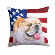 Load image into Gallery viewer, English Bulldog Patriotic Throw Pillow - 14x14 Decorative Pillow – Art for Your Home &amp; Patio BB9639PW1414