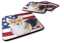 Load image into Gallery viewer, Pembroke Corgi Patriotic Foam Coaster  BB9642FC