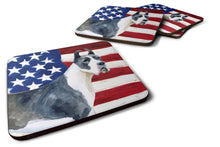 Load image into Gallery viewer, Harlequin Great Dane Patriotic Foam Coaster  BB9643FC