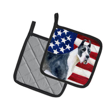 Load image into Gallery viewer, Harlequin Great Dane Patriotic Pot Holders - Set of 2 - Heat-Resistant Kitchen Essentials BB9643PTHD