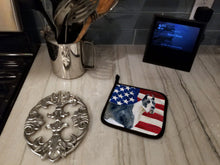 Load image into Gallery viewer, Harlequin Great Dane Patriotic Pot Holders - Set of 2 - Heat-Resistant Kitchen Essentials BB9643PTHD