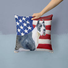 Load image into Gallery viewer, Harlequin Great Dane Patriotic Throw Pillow - 14x14 Decorative Pillow – Art for Your Home &amp; Patio BB9643PW1414