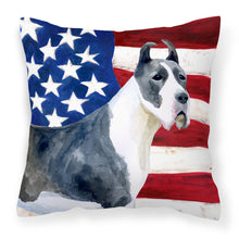 Load image into Gallery viewer, Harlequin Great Dane Patriotic Fabric Decorative Pillow BB9643PW1818