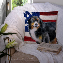 Load image into Gallery viewer, Bernese Mountain Dog Patriotic Throw Pillow - 14x14 Decorative Pillow – Art for Your Home &amp; Patio BB9645PW1414