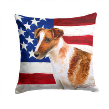Load image into Gallery viewer, Smooth Fox Terrier Patriotic Throw Pillow - 14x14 Decorative Pillow – Art for Your Home &amp; Patio BB9647PW1414
