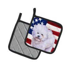 Load image into Gallery viewer, Bichon Frise Patriotic Pot Holders - Set of 2 - Heat-Resistant Kitchen Essentials BB9648PTHD