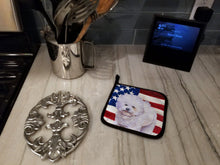 Load image into Gallery viewer, Bichon Frise Patriotic Pot Holders - Set of 2 - Heat-Resistant Kitchen Essentials BB9648PTHD