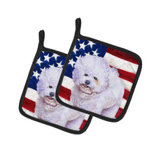 Load image into Gallery viewer, Bichon Frise Patriotic Pot Holders - Set of 2 - Heat-Resistant Kitchen Essentials BB9648PTHD