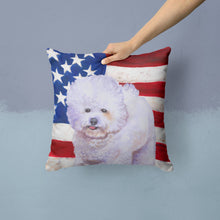 Load image into Gallery viewer, Bichon Frise Patriotic Throw Pillow - 14x14 Decorative Pillow – Art for Your Home &amp; Patio BB9648PW1414