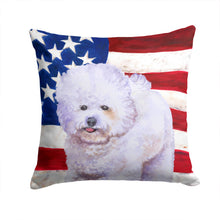 Load image into Gallery viewer, Bichon Frise Patriotic Throw Pillow - 14x14 Decorative Pillow – Art for Your Home &amp; Patio BB9648PW1414