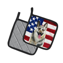 Load image into Gallery viewer, East-European Shepherd Patriotic Pot Holders - Set of 2 - Heat-Resistant Kitchen Essentials BB9649PTHD