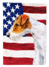 Load image into Gallery viewer, Fox Terrier Patriotic Flag Canvas House Size BB9650CHF
