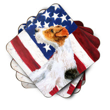 Load image into Gallery viewer, Fox Terrier Patriotic Foam Coaster  BB9650FC