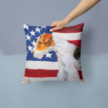 Load image into Gallery viewer, Fox Terrier Patriotic Throw Pillow - 14x14 Decorative Pillow – Art for Your Home &amp; Patio BB9650PW1414