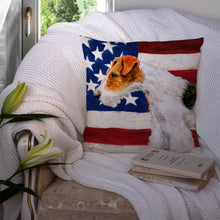 Load image into Gallery viewer, Fox Terrier Patriotic Throw Pillow - 14x14 Decorative Pillow – Art for Your Home &amp; Patio BB9650PW1414