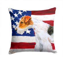 Load image into Gallery viewer, Fox Terrier Patriotic Throw Pillow - 14x14 Decorative Pillow – Art for Your Home &amp; Patio BB9650PW1414