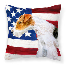Load image into Gallery viewer, Fox Terrier Patriotic Fabric Decorative Pillow BB9650PW1818