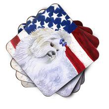 Load image into Gallery viewer, Maltese Patriotic Foam Coaster  BB9651FC