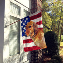 Load image into Gallery viewer, Dachshund Patriotic Flag Canvas House Size BB9652CHF