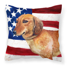 Load image into Gallery viewer, Dachshund Patriotic Fabric Decorative Pillow BB9652PW1818