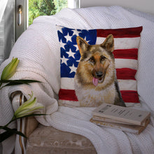 Load image into Gallery viewer, German Shepherd Patriotic Throw Pillow - 14x14 Decorative Pillow – Art for Your Home &amp; Patio BB9654PW1414