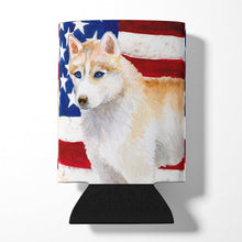 Load image into Gallery viewer, Siberian Husky Patriotic Can or Bottle Hugger BB9655CC