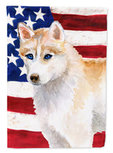 Load image into Gallery viewer, Siberian Husky Patriotic Flag Canvas House Size BB9655CHF