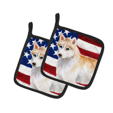 Load image into Gallery viewer, Siberian Husky Patriotic Pot Holders - Set of 2 - Heat-Resistant Kitchen Essentials BB9655PTHD