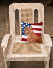 Load image into Gallery viewer, Miniature Pinscher Patriotic Fabric Decorative Pillow BB9656PW1818