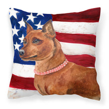 Load image into Gallery viewer, Miniature Pinscher Patriotic Fabric Decorative Pillow BB9656PW1818