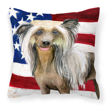 Load image into Gallery viewer, Chinese Crested Patriotic Fabric Decorative Pillow BB9659PW1818