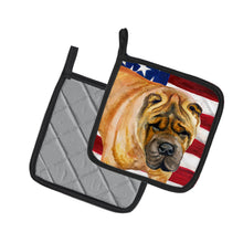 Load image into Gallery viewer, Shar Pei Patriotic Pot Holders - Set of 2 - Heat-Resistant Kitchen Essentials BB9661PTHD